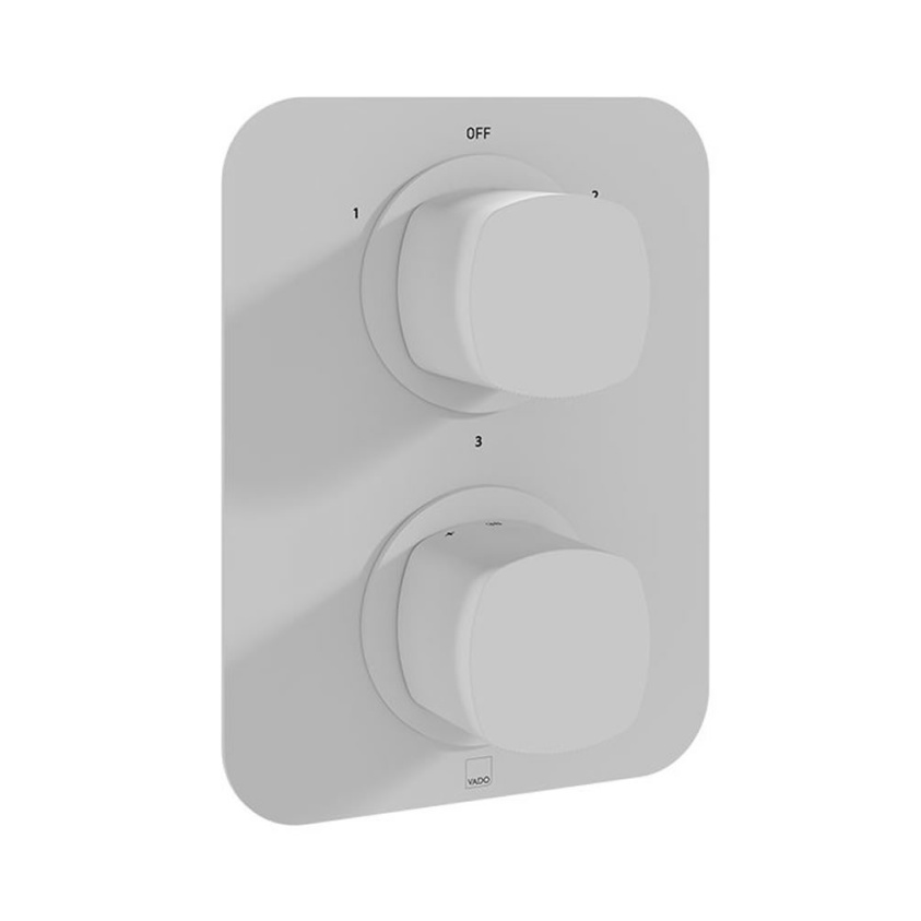 Vado Cameo Matt White 2 Control Thermostatic Shower Valve - 3 Outlet